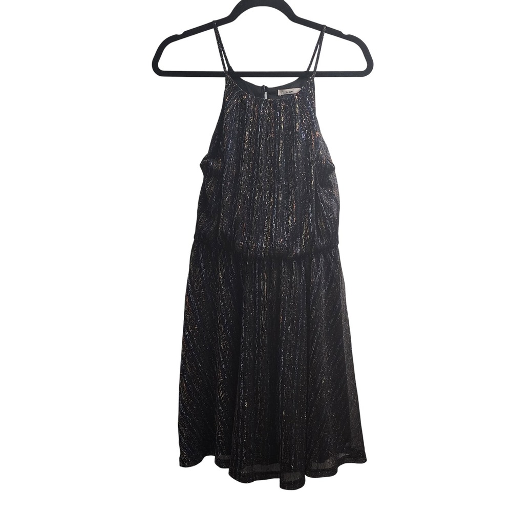 Francescas Mi Ami Black Sparkle Halter Neck Sleeveless Mini Dress - Size‎ S